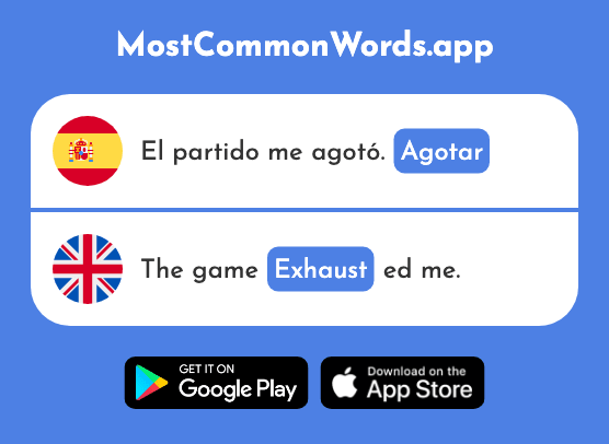 Agotar - Exhaust, wear out, run out (La 2332 Palabra Más Común En English)