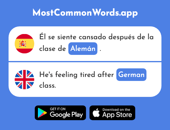 Alemán - German (La 761 Palabra Más Común En English)