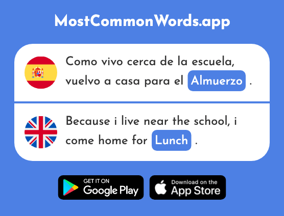 Almuerzo - Lunch (La 2887 Palabra Más Común En English)