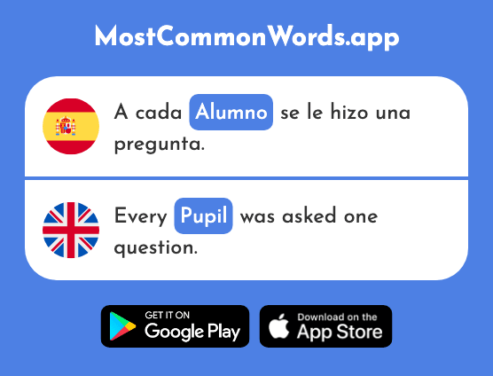 Alumno - Student, pupil (La 862 Palabra Más Común En English)