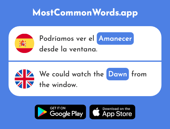 Amanecer - Daybreak, dawn (La 2591 Palabra Más Común En English)