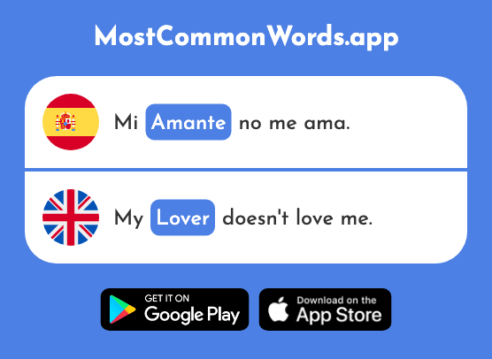 Amante - Lover (La 2210 Palabra Más Común En English)