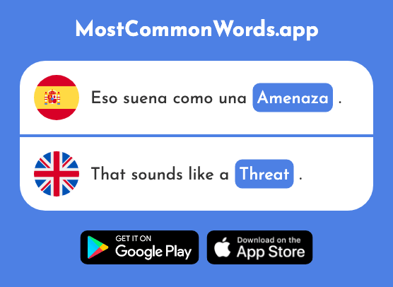 Amenaza - Threat (La 1896 Palabra Más Común En English)