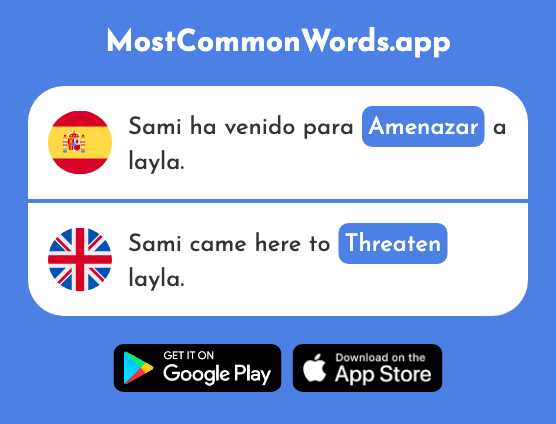 Amenazar - Threaten (La 1796 Palabra Más Común En English)