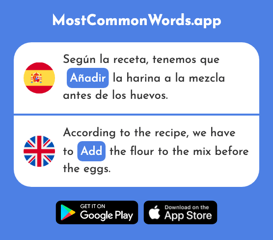 Añadir - Add (La 1028 Palabra Más Común En English)
