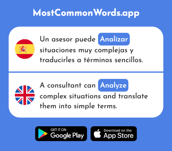 Analizar - Analyze (La 1126 Palabra Más Común En English)