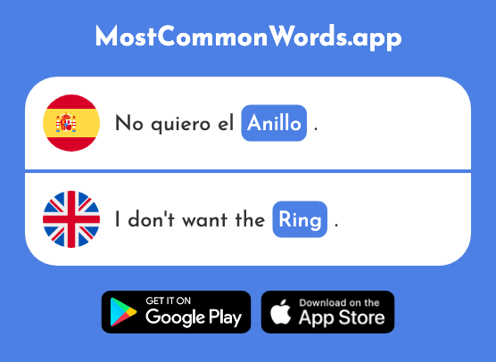 Anillo - Ring (La 2902 Palabra Más Común En English)