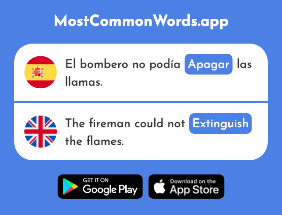 Apagar - Turn off, extinguish (La 1780 Palabra Más Común En English)