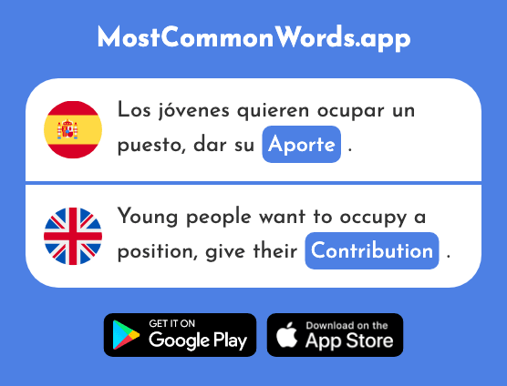 Aporte - Contribution (La 2772 Palabra Más Común En English)