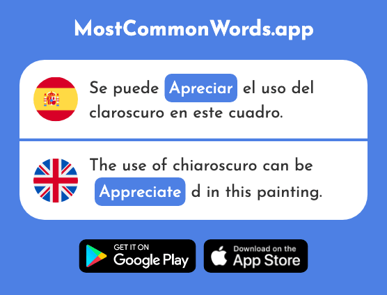 Apreciar - Appreciate (La 1826 Palabra Más Común En English)