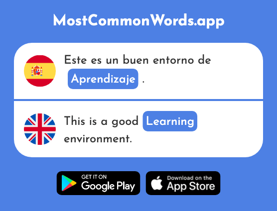 Aprendizaje - Learning, apprenticeship (La 2128 Palabra Más Común En English)