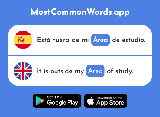 Área - Area, zone (La 577 Palabra Más Común En English)