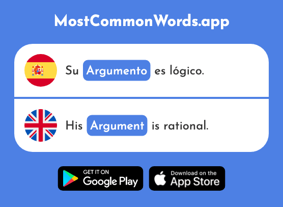 Argumento - Argument, plot (La 1674 Palabra Más Común En English)