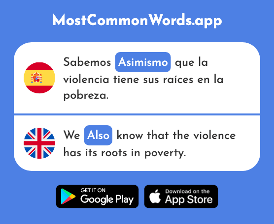 Asimismo - As well, also, moreover (La 1777 Palabra Más Común En English)
