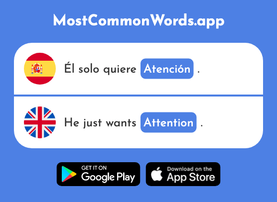 Atención - Attention (La 489 Palabra Más Común En English)