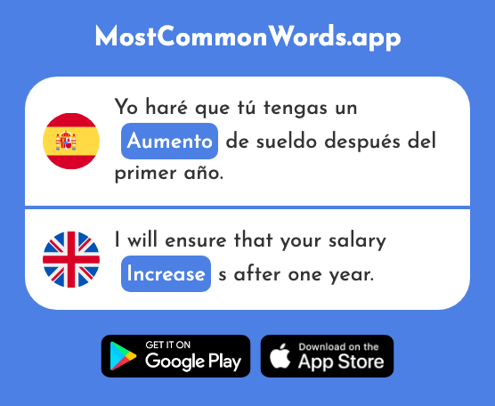 Aumento - Increase, rise (La 1414 Palabra Más Común En English)