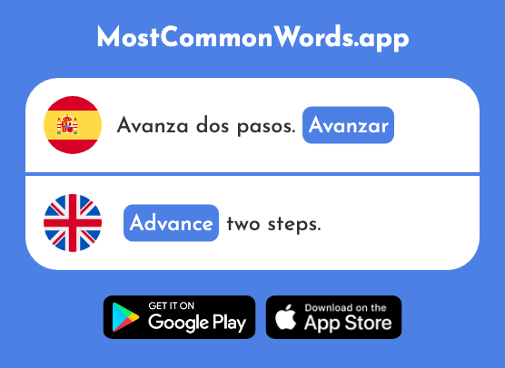 Avanzar - Advance, progress (La 772 Palabra Más Común En English)