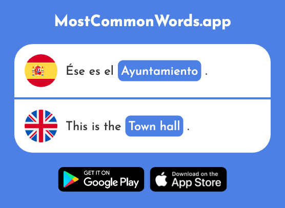 Ayuntamiento - City council, town hall (La 2964 Palabra Más Común En English)