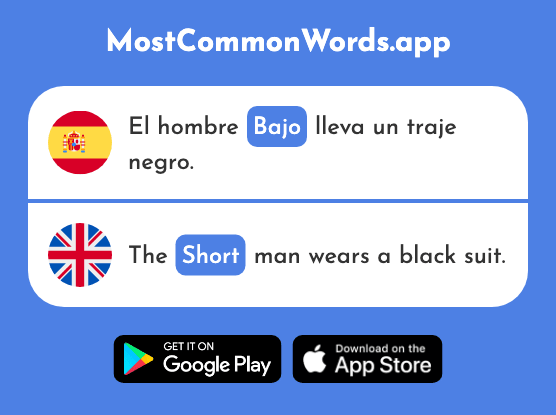 Bajo - Short, low (La 452 Palabra Más Común En English)