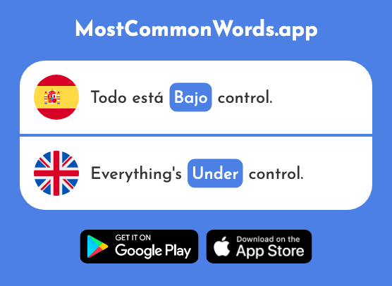 Bajo - Under, underneath (La 236 Palabra Más Común En English)