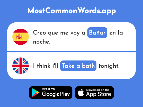 Bañar - Bathe, take a bath (La 2337 Palabra Más Común En English)