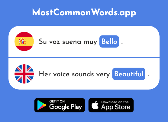 Bello - Beautiful, fine (La 1044 Palabra Más Común En English)