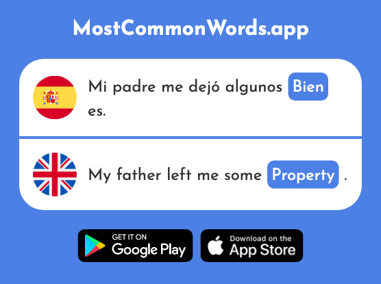 Bien - Goods, property, benefit (La 1251 Palabra Más Común En English)