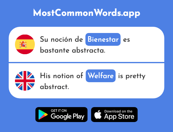Bienestar - Well-being, welfare (La 2598 Palabra Más Común En English)
