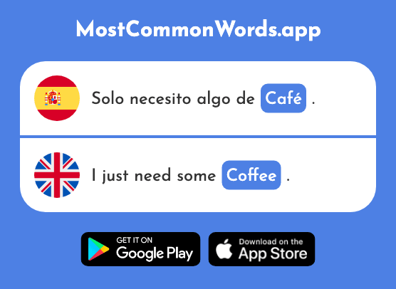Café - Coffee, cafe (La 961 Palabra Más Común En English)