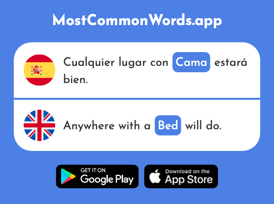 Cama - Bed (La 609 Palabra Más Común En English)