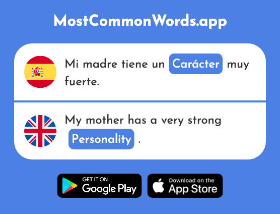 Carácter - Personality, nature (La 813 Palabra Más Común En English)