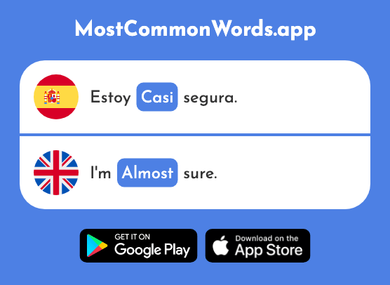 Casi - Almost, nearly (La 166 Palabra Más Común En English)