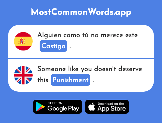 Castigo - Punishment, penalty (La 2471 Palabra Más Común En English)