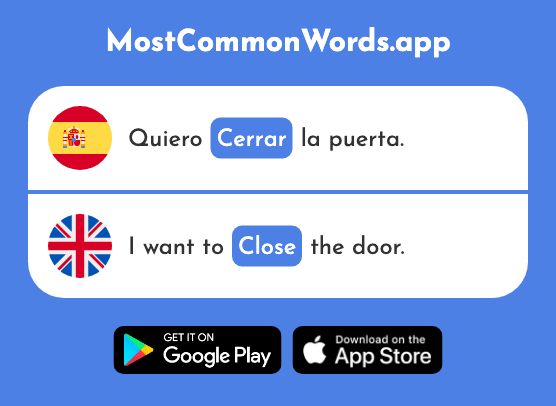 Cerrar - Close (La 521 Palabra Más Común En English)