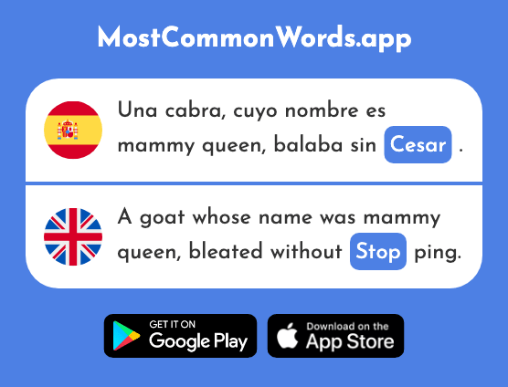 Cesar - Cease, stop (La 2460 Palabra Más Común En English)