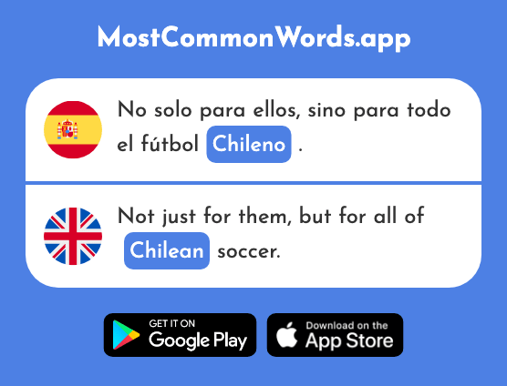 Chileno - Chilean (La 1887 Palabra Más Común En English)