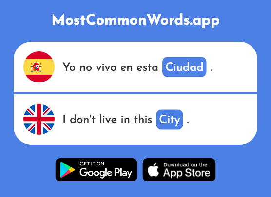 Ciudad - City (La 178 Palabra Más Común En English)