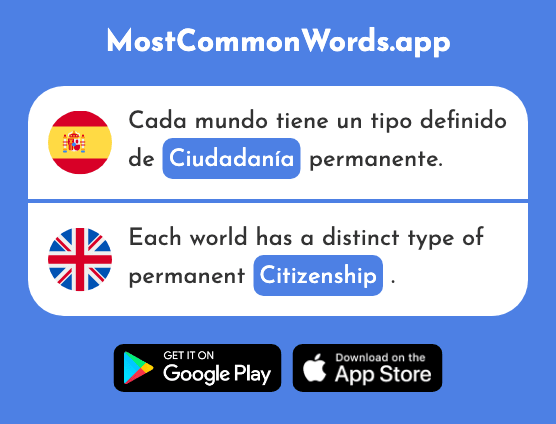 Ciudadanía - Citizenship, citizens (La 2756 Palabra Más Común En English)