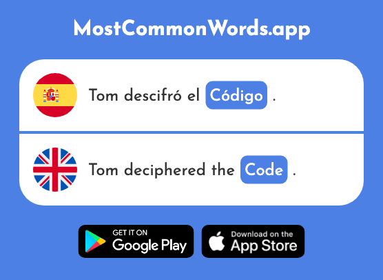 Código - Code (La 1744 Palabra Más Común En English)