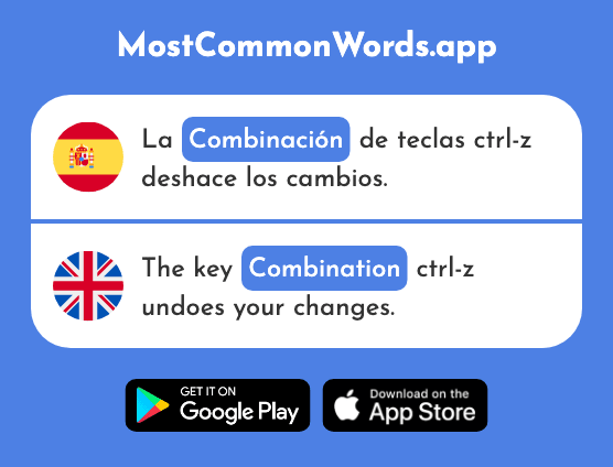 Combinación - Combination (La 2484 Palabra Más Común En English)