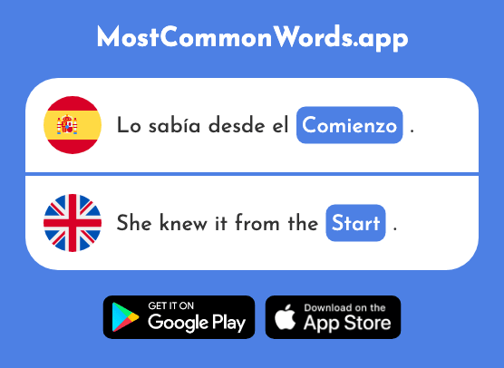 Comienzo - Start, beginning (La 1206 Palabra Más Común En English)