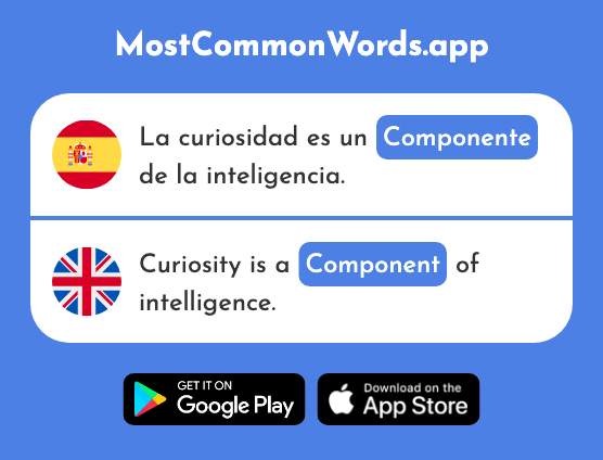 Componente - Component, ingredient (La 2275 Palabra Más Común En English)