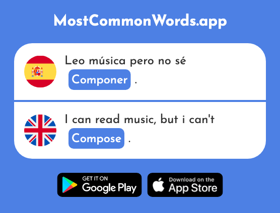 Componer - Compose, be part of (La 1209 Palabra Más Común En English)