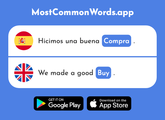 Compra - Shopping, buy, purchase (La 1662 Palabra Más Común En English)