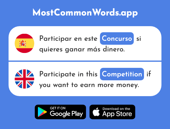 Concurso - Competition, gathering (La 2186 Palabra Más Común En English)