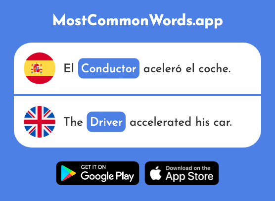 Conductor - Driver, conductor (La 2645 Palabra Más Común En English)