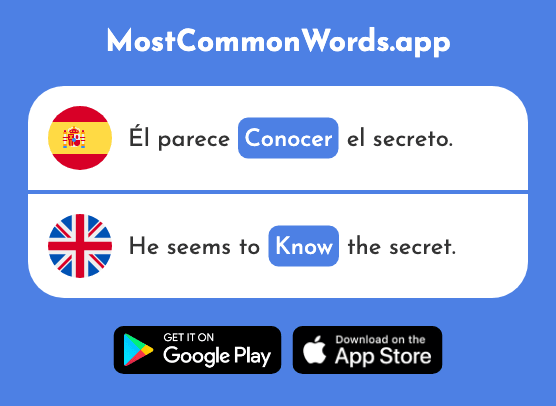 Conocer - Know (La 128 Palabra Más Común En English)