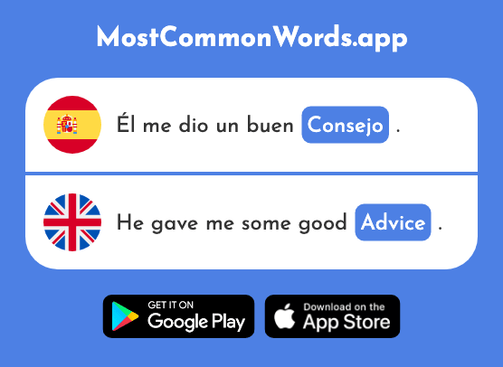 Consejo - Advice, council, counsel (La 914 Palabra Más Común En English)