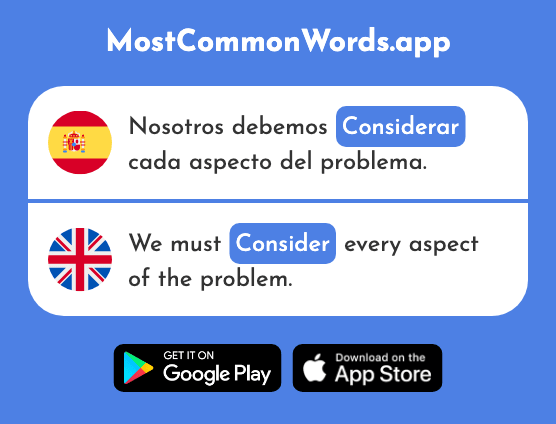 Considerar - Consider (La 257 Palabra Más Común En English)