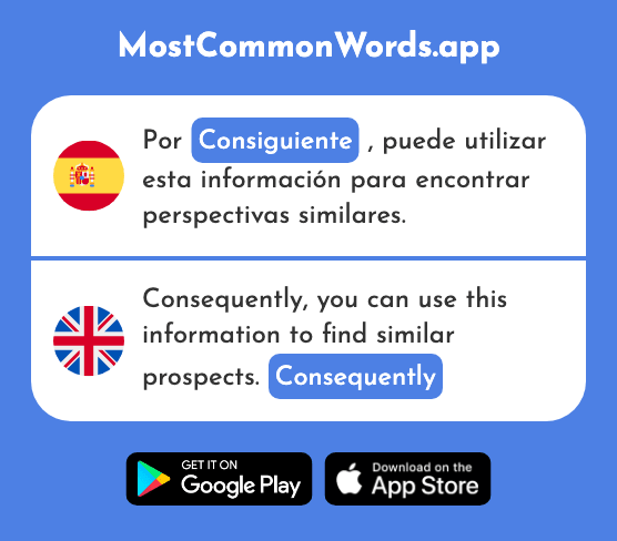 Consiguiente - Consequently (La 1613 Palabra Más Común En English)